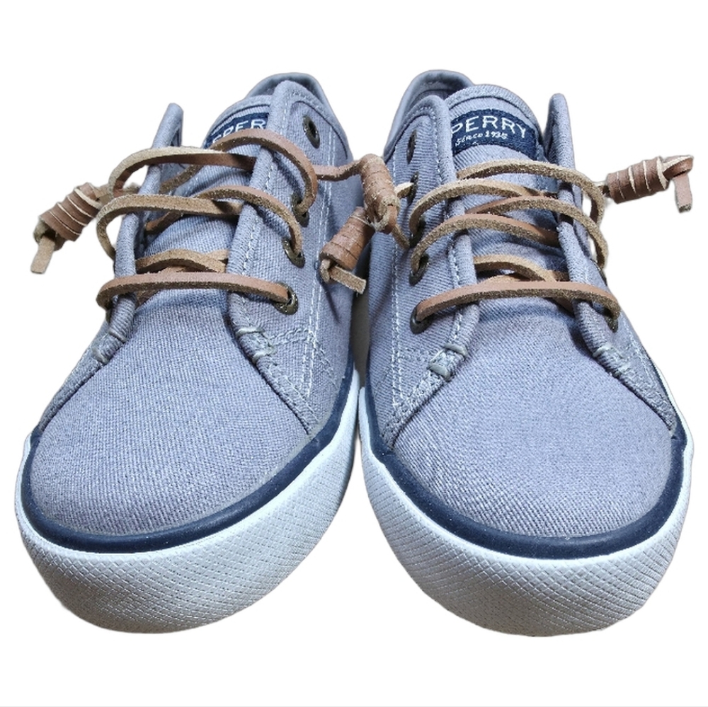 Sperry Top-Sider Women's Light Gray Canvas Sneakers Size 7 - Picture 6 of 11